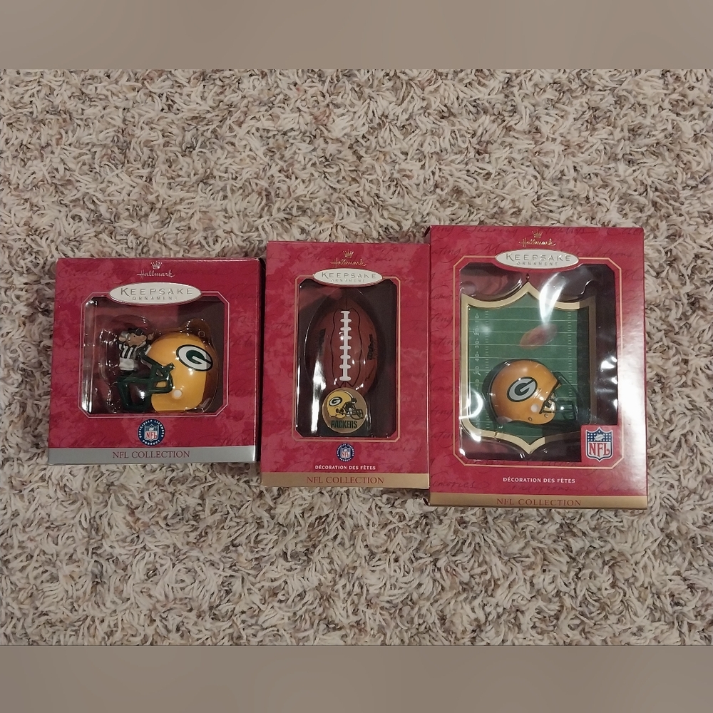 Bundle of Vintage Green Bay Packers Hallmark Keepsake Ornaments